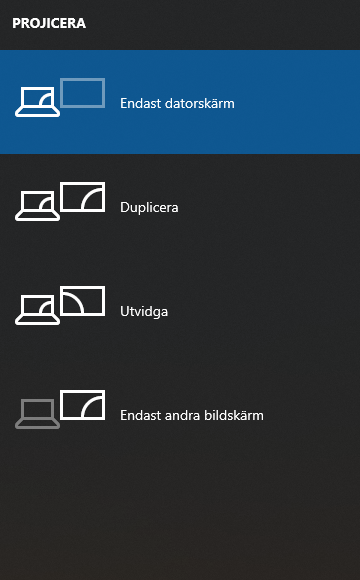 Välja skärmar